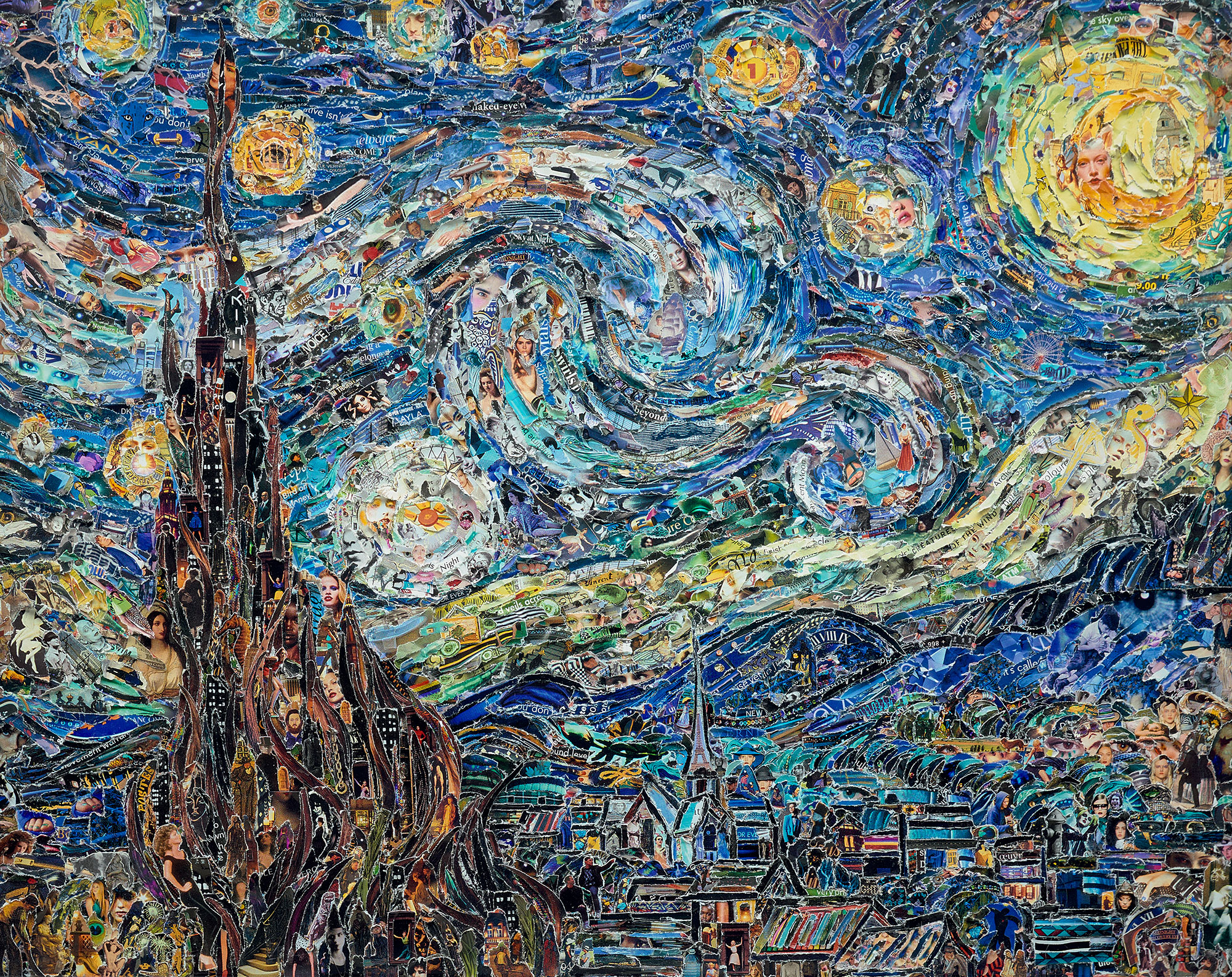 <p><strong>VIK MUNIZ</strong> <em>Starry Night, after Van Gogh </em>from <em>Pictures of Magazines 2</em>, 2012</p>