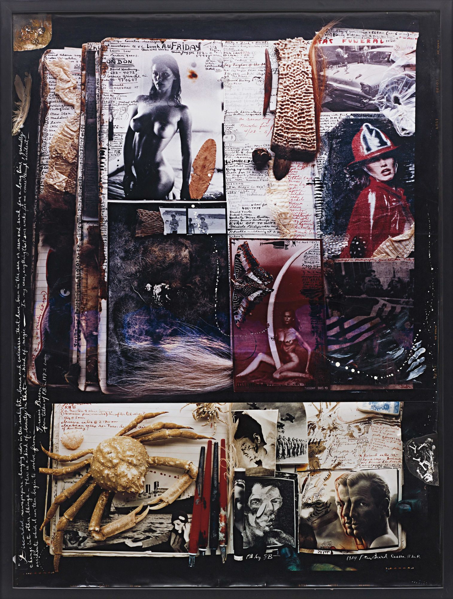 <b>PETER BEARD</b> <i>&#8216;Tusk&#8217; Diary Pages, 1976; Lartigue and Bacon Diary Pages, 19-20 November</i>, 1984