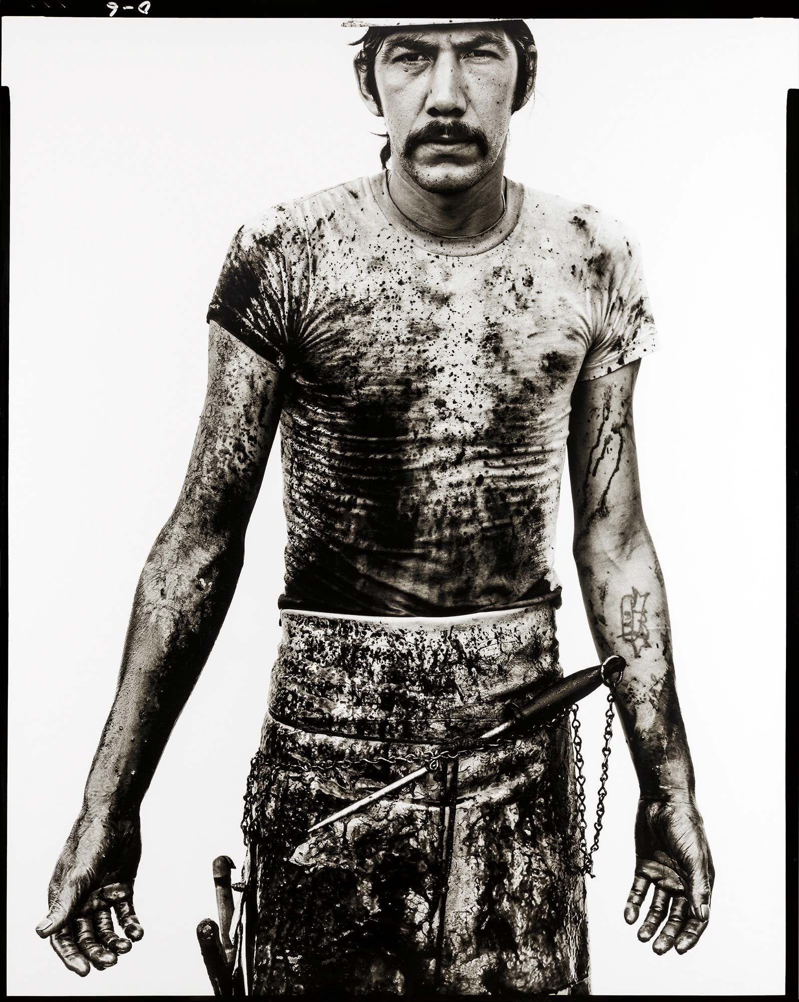 <b>RICHARD AVEDON</b> <i>Blue Cloud Wright, slaughterhouse worker, Omaha, Nebraska, August 10</i>, 1979