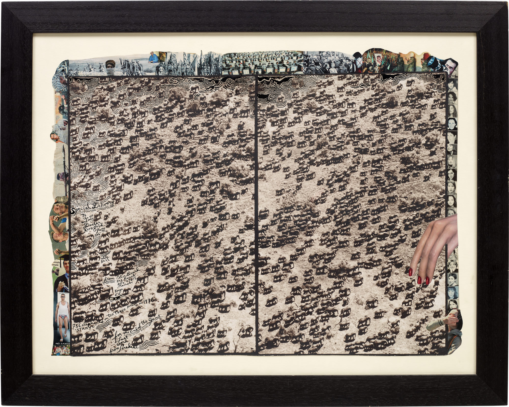 <p><strong>PETER BEARD</strong> <em>756 elephants on the TSAVO Border in "STARVO" / for The End of the Game / Last word from Paradise</em>, 1976</p>