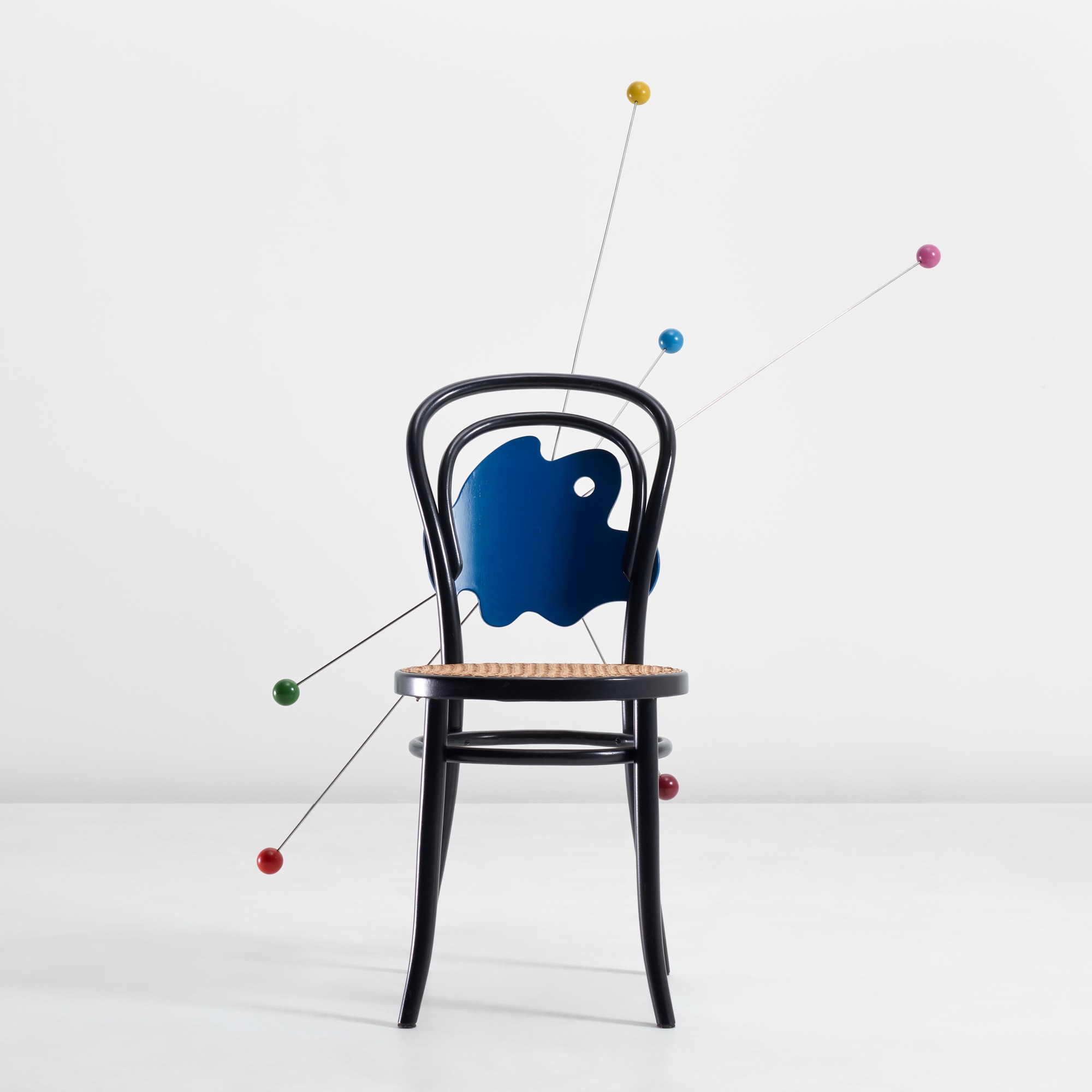 <p><strong>ALESSANDRO MENDINI </strong><em>Rare 'Redesigned Thonet no. 14' chair</em>, executed 1983</p>