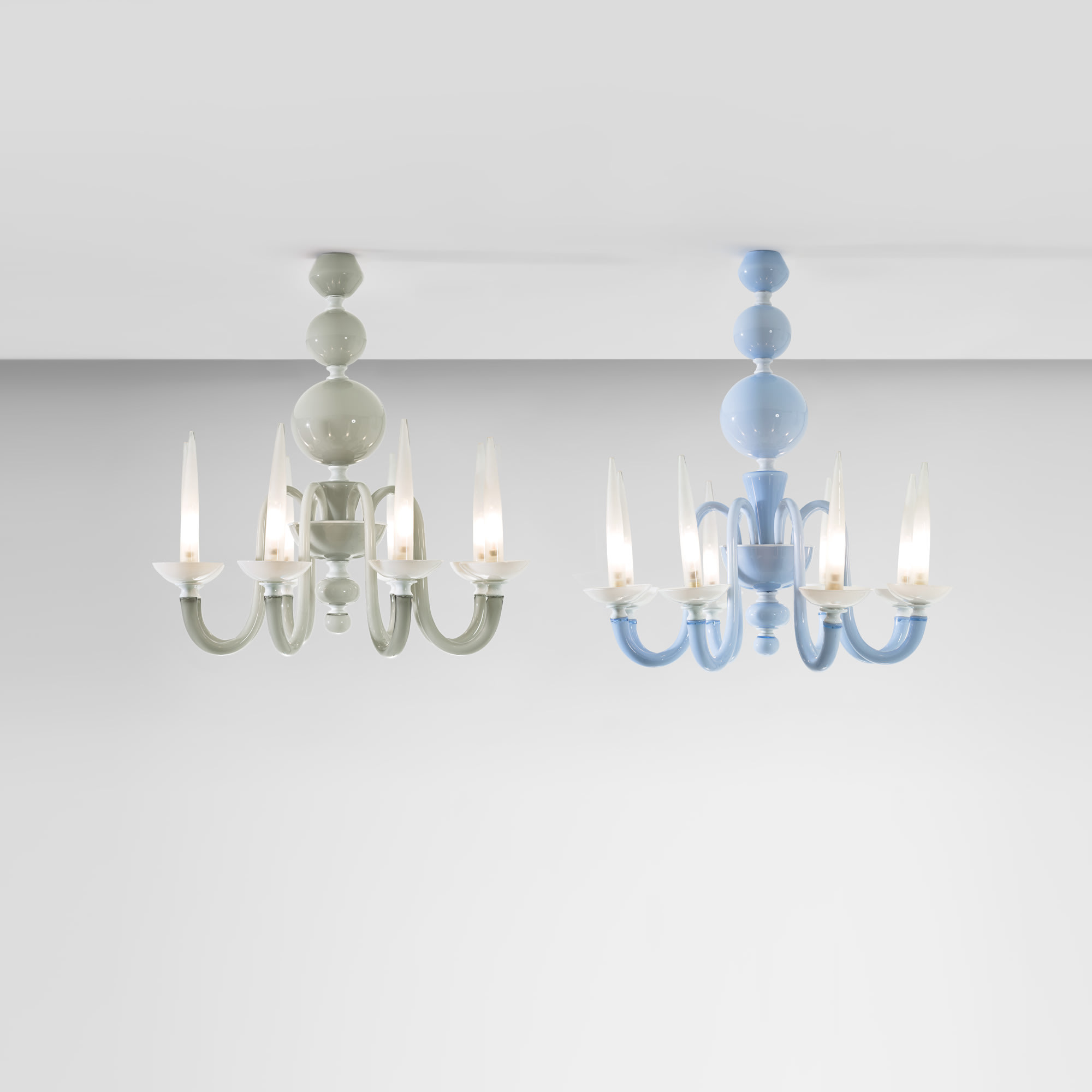 <p><strong>VENINI </strong><em>Two chandeliers, model no. 5537.8</em>, circa 1960</p>