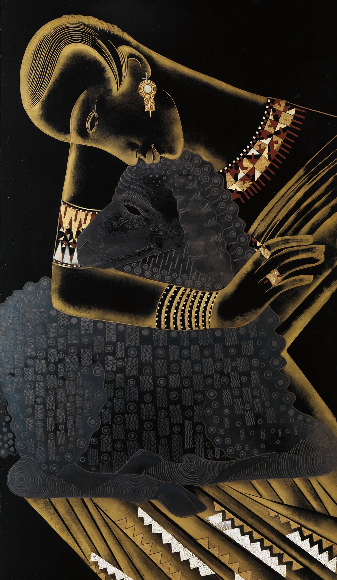 <b>JEAN DUNAND</b> <i>Important and unique psych&#233;, for Madame Agn&#232;s, Paris</i>, 1926 (detail)