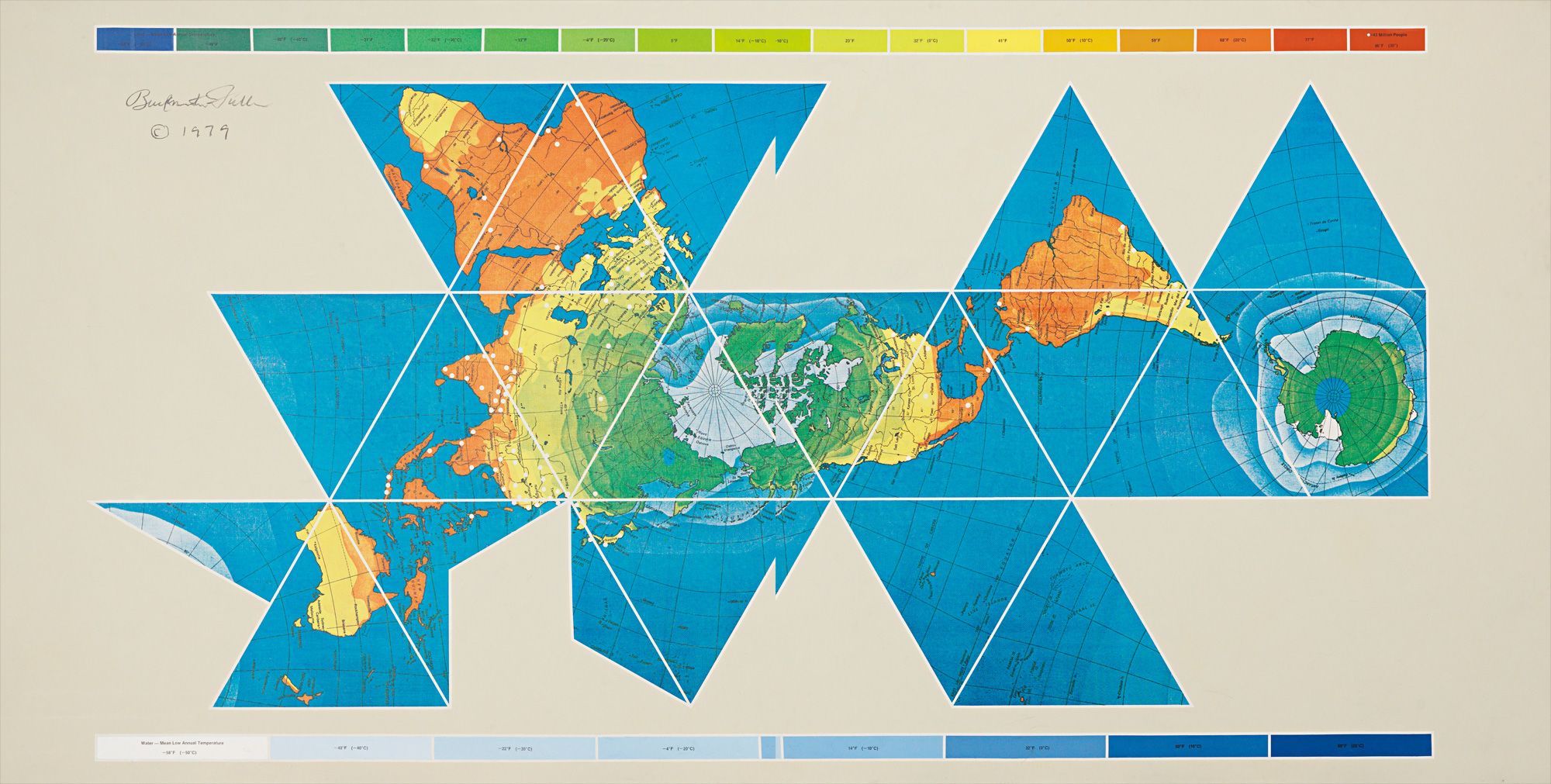<b>BUCKMINSTER FULLER</b> <i>Unique ‘Dymaxion Airocean World Map'</i>, 1979