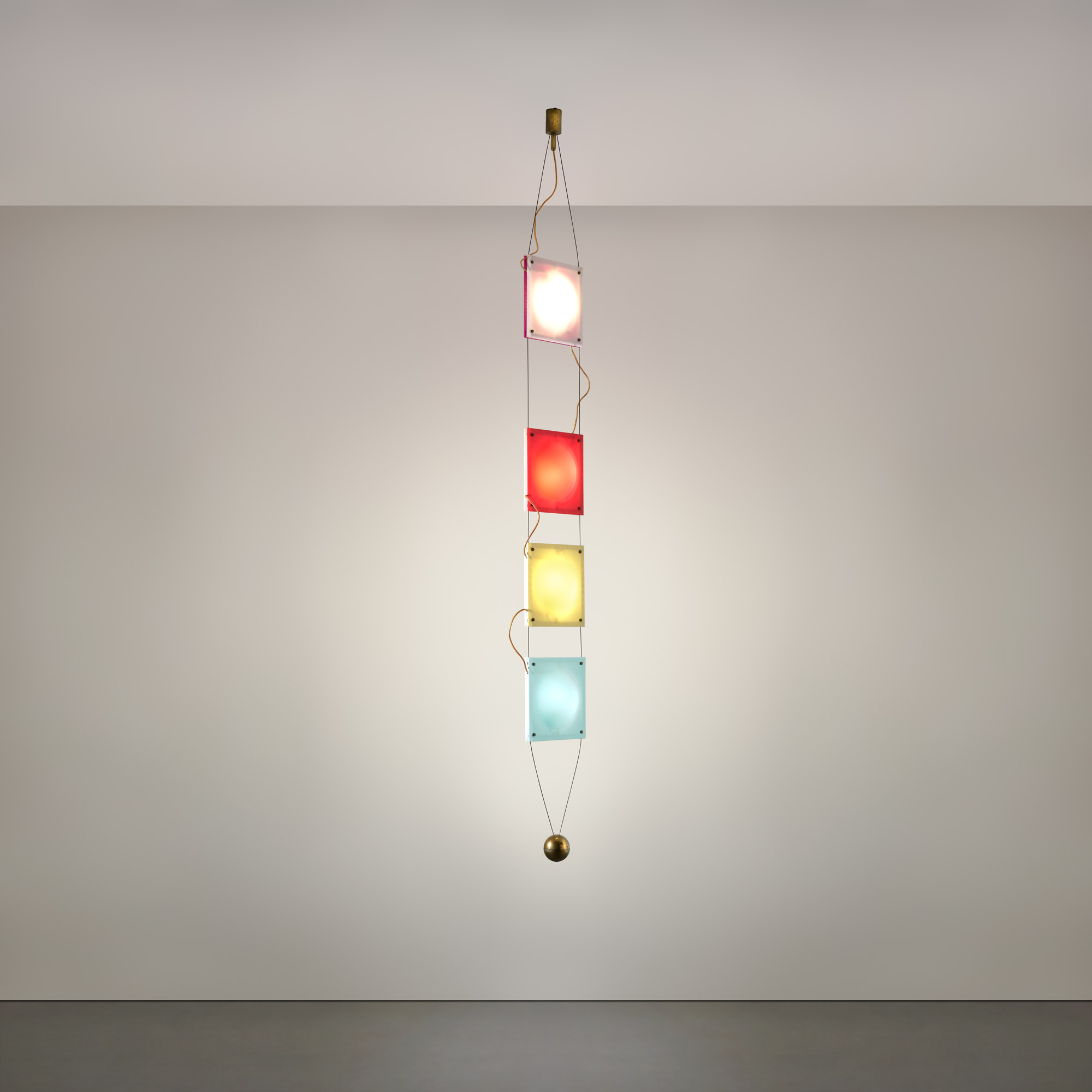 <p><strong>ETTORE SOTTSASS, JR</strong>. <em>Rare ceiling light, model no. 12625</em>, designed 1956</p>
