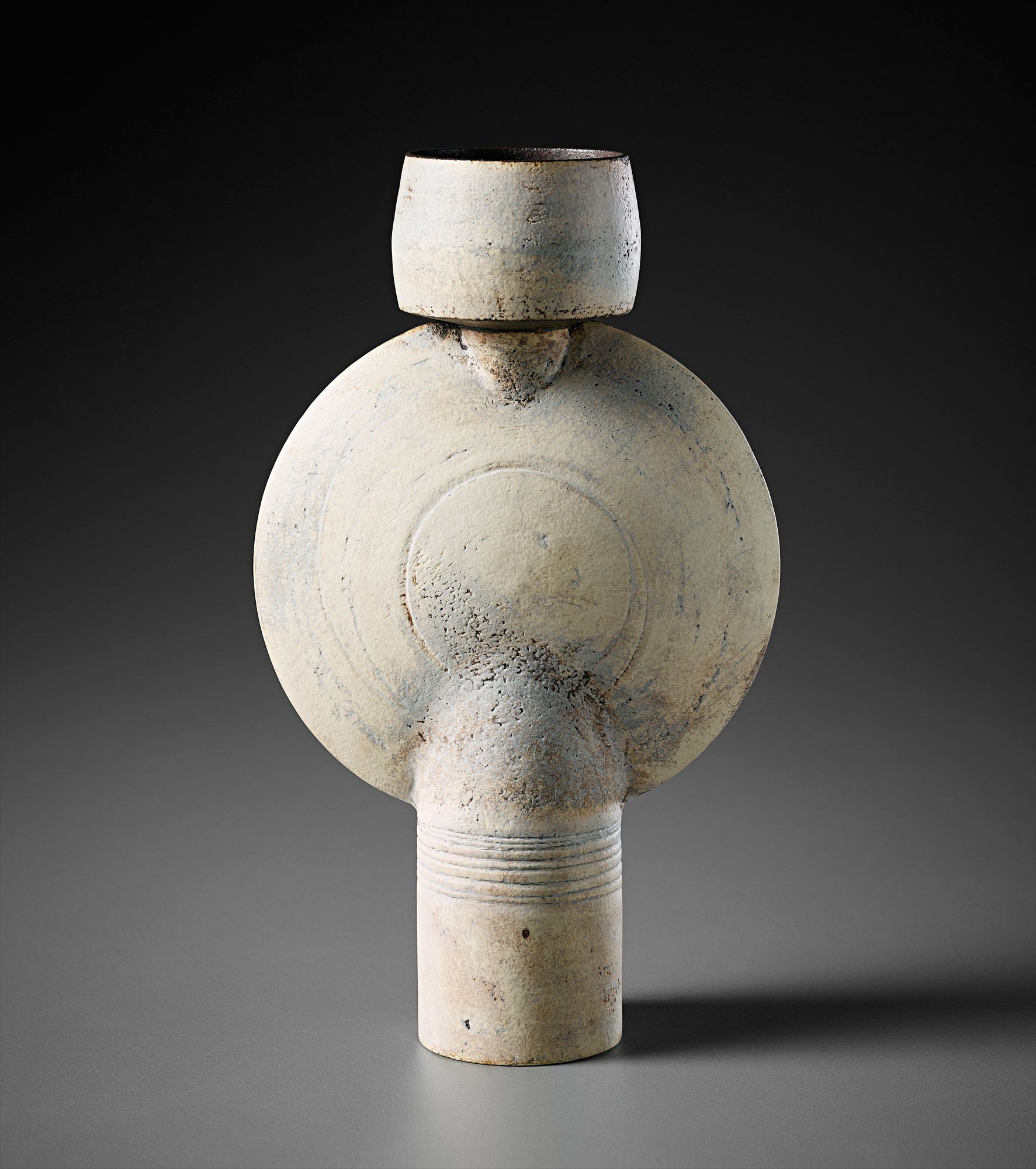 <b>HANS COPER</b> <i>Composite form with vertical central disc</i>, circa 1974