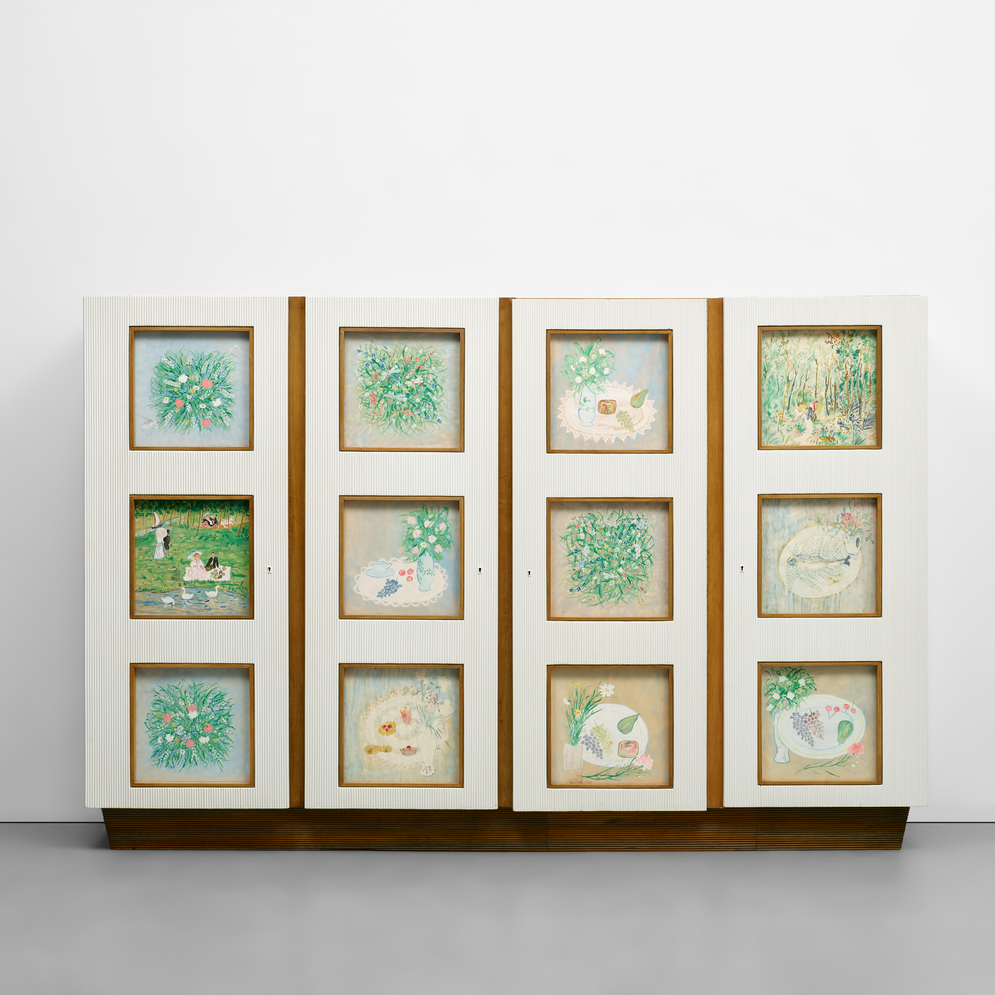 <p><strong>GIO PONTI</strong>&nbsp;and <strong>ADRIANO SPILIMBERGO</strong> <em>Illuminated wardrobe with integrated paintings</em>, circa 1939</p>
