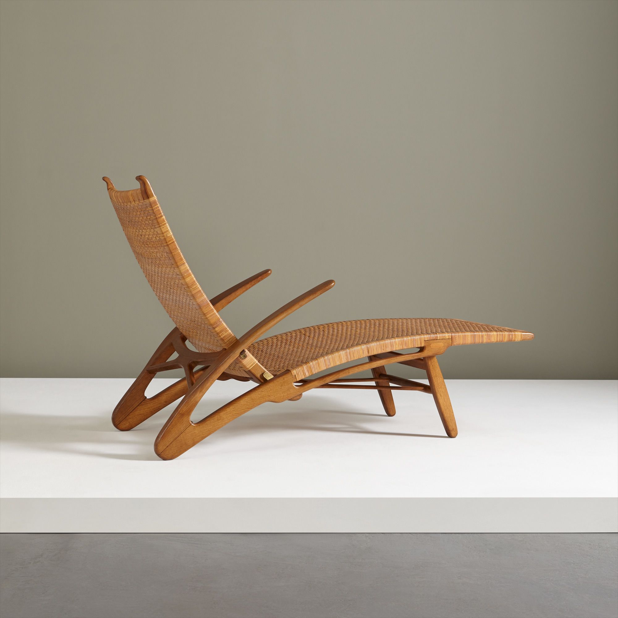 <b>HANS J. WEGNER</b> <i>Rare and important long 'Dolphin' folding armchair, model no. JH511</i>, 1950