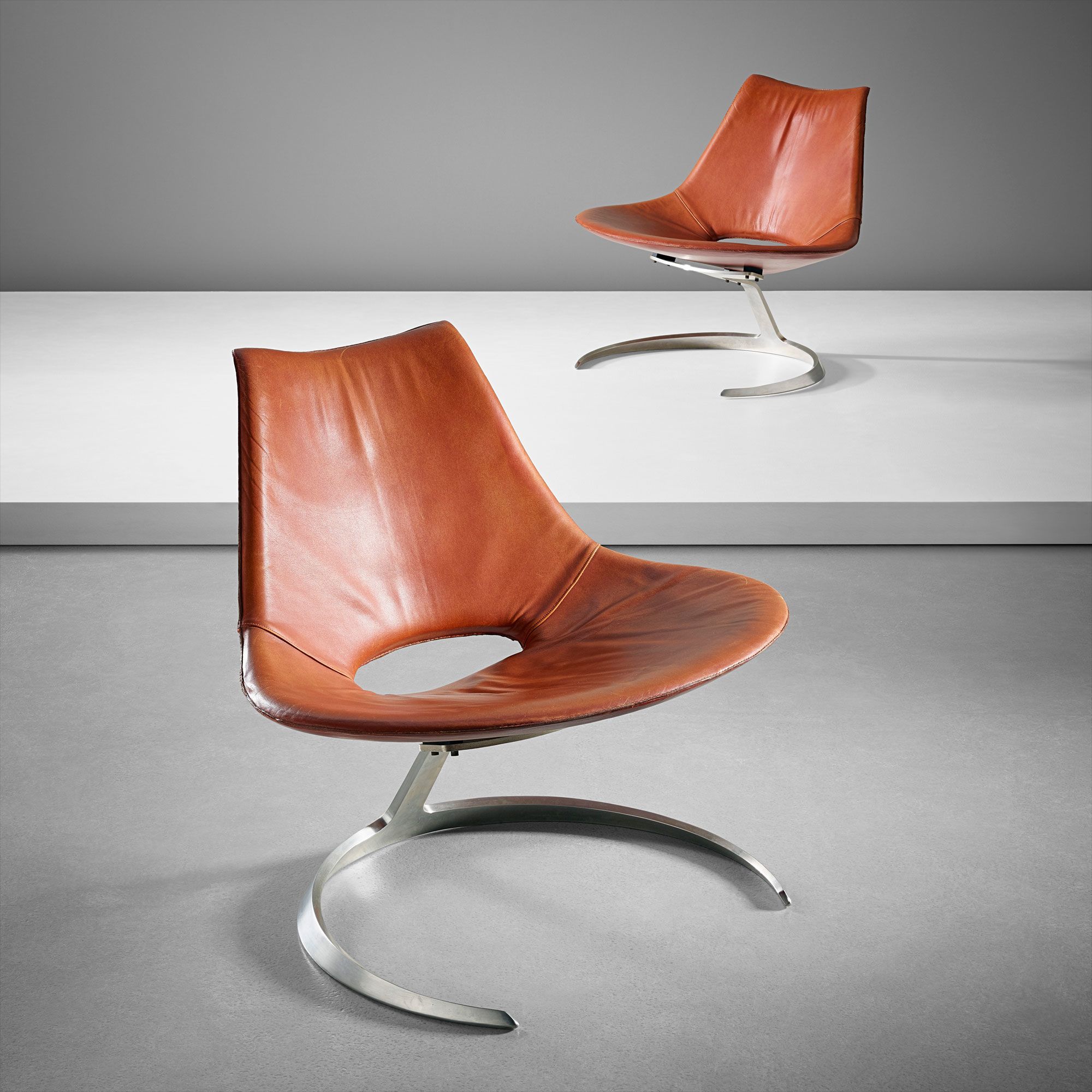 <b>PREBEN FABRICIUS AND J&#216;RGEN KASTHOLM</b> <i>Pair of 'Scimitar' chairs, model no. IS-63</i>, designed 1962