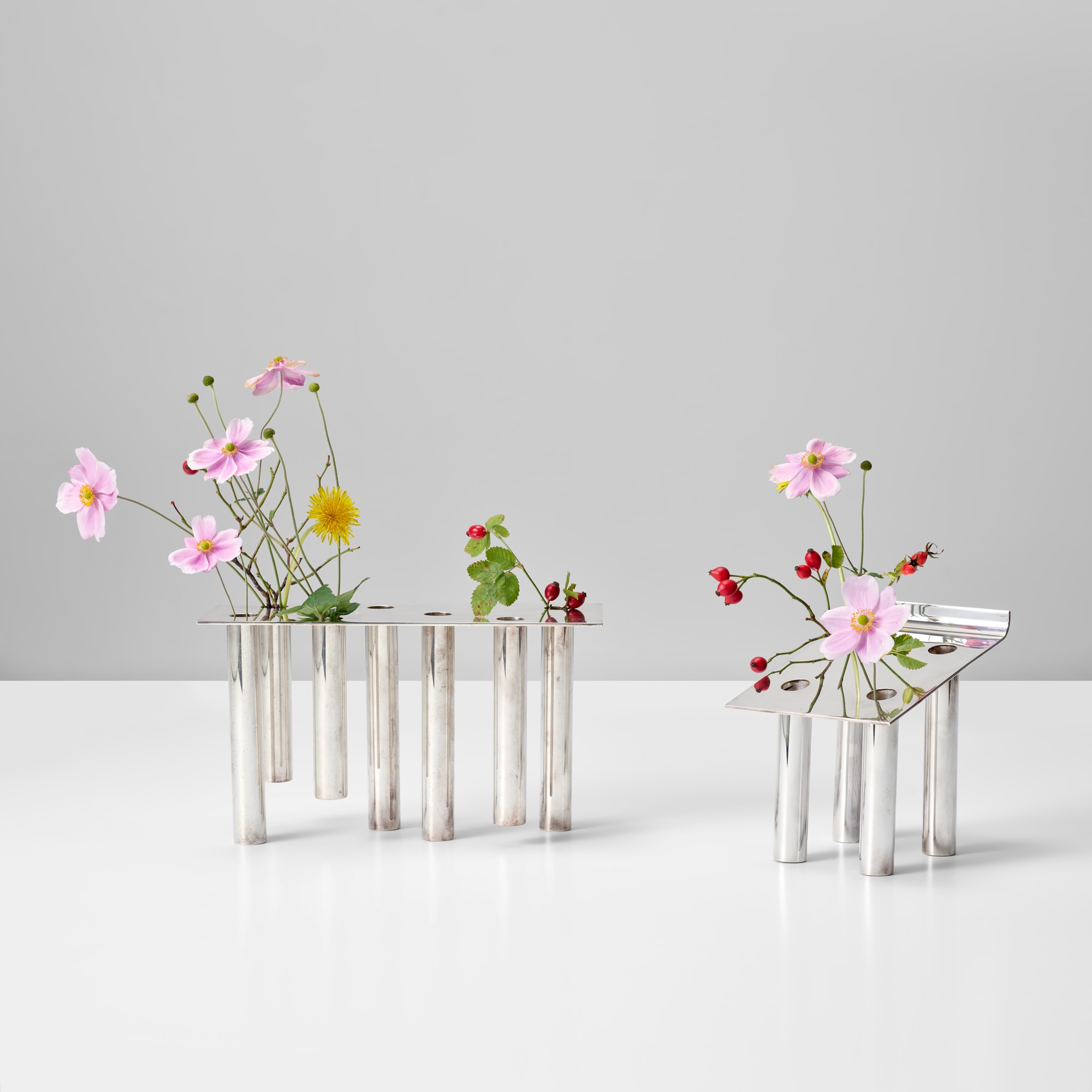 <p><strong>GIO PONTI</strong>&nbsp;<em>Two flower and candle holders (one prototype),</em>&nbsp;circa 1956</p>
