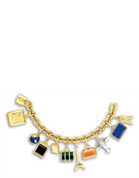 Louis Vuitton 18K Yellow Gold World Travel Charm Bracelet with