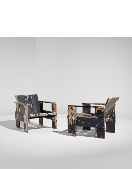 Zigzag Chairs in American Pine attributed to Gerrit Thomas
