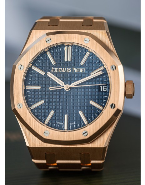 Rose Gold AP Royal Oak with Blue Dial $49,500  Luxury watches for men,  Audemars piguet, Watches for men