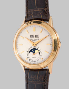 rolex a spectacular and historically important yellow gold automatic triple calendar wristwatch with moonphases black dial and diamond indexes 1952 phillips historically important yellow gold