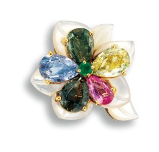 Bulgari enamel discount brooch