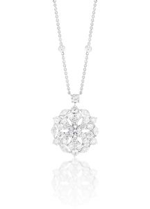 Graff Sapphire Snowflake Diamond White Gold Necklace
