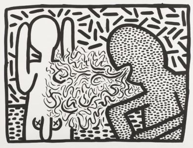 black & white doodle Art Print by Matthias Hennig