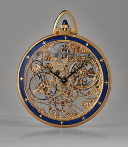 blue face pocket watch