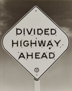 Dorothea Lange - Road Sign, Divided Highway Ahead