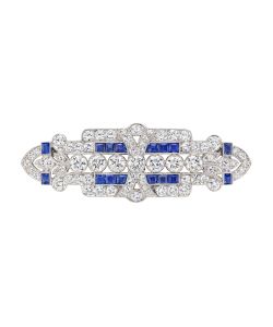 NoArtist - Diamond and Sapphire Brooch