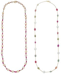 NoArtist - Lot of Cultured Pearl and Gem-set Necklaces