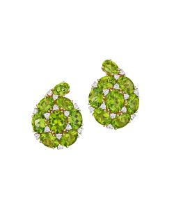 NoArtist - Peridot and Diamond Earclips