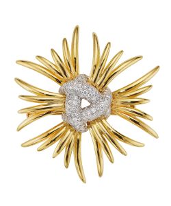 NoArtist - Gold Diamond Brooch