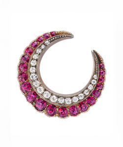 NoArtist - Antique Ruby and Diamond Brooch