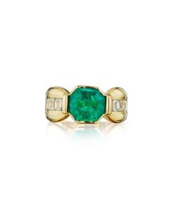 NoArtist - Emerald and Diamond Ring