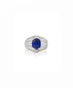 NoArtist - Sapphire and Diamond Ring