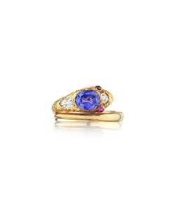 NoArtist - Antique Sapphire and Diamond Ring