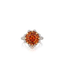 NoArtist - Garnet and Diamond Ring