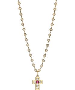 NoArtist - Diamond and Ruby Pendant Necklace
