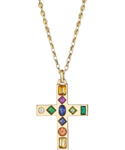 NoArtist - Gem-set and Diamond Pendant Necklace