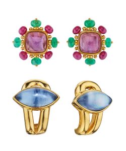 NoArtist - Lot of Gem-set Earclips