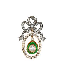 NoArtist - Diamond and Enamel Brooch