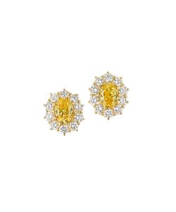 NoArtist - Pair of Colored Diamond Stud Earrings