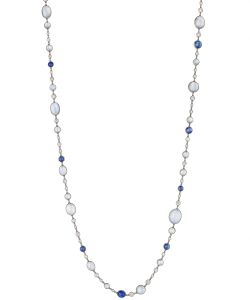 NoArtist - Moonstone, Sapphire and Diamond Necklace