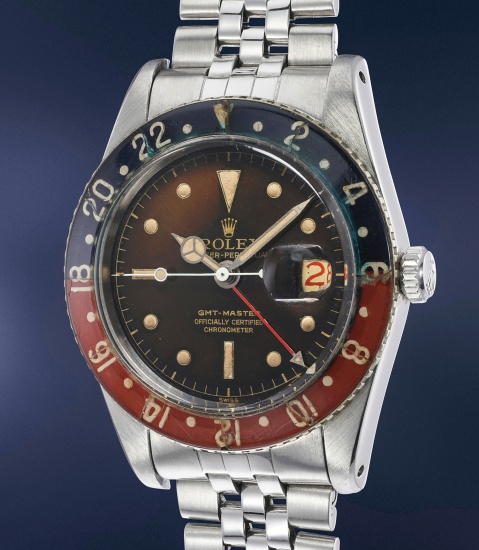 Reference 1675 GMT-Master 'Pepsi' A stainless steel automatic dual time  wristwatch with date and bracelet, Circa 1968, Fine Watches, 2021