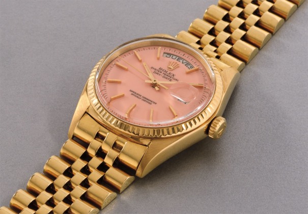 pink face rolex gold