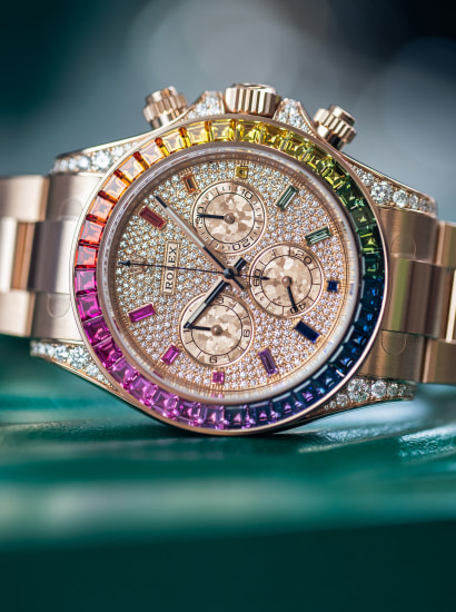 rolex daytona rainbow full pave diamond