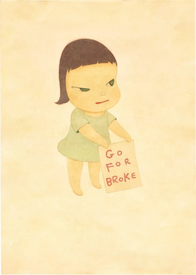 yoshitomo nara no war girl painting Sticker for Sale by