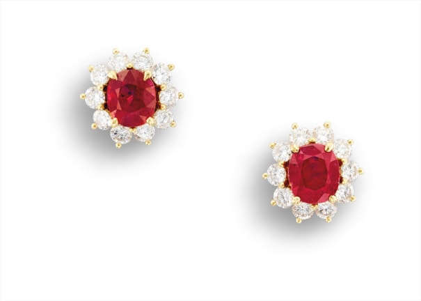 ruby stud earrings tiffany