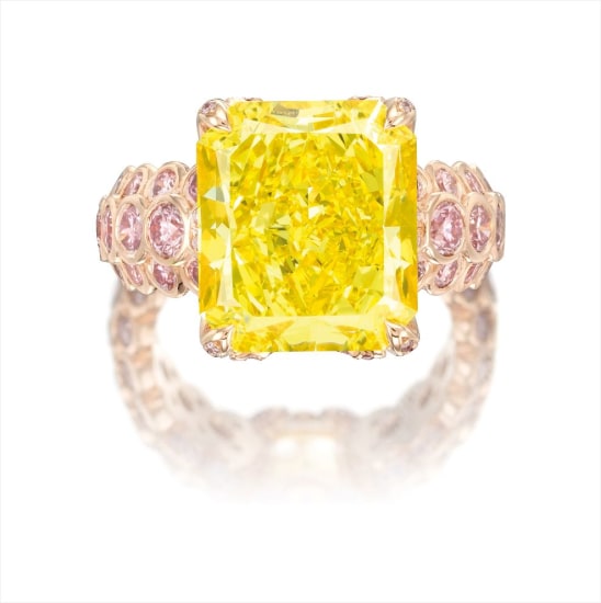 fancy vivid yellow diamond ring