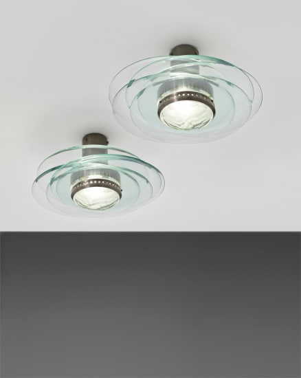 Max Ingrand Pair Of Ceiling Lights Model No 2079 Ca 1955