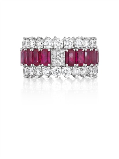 A Diamond and Ruby Eternity Ring Set | Phillips