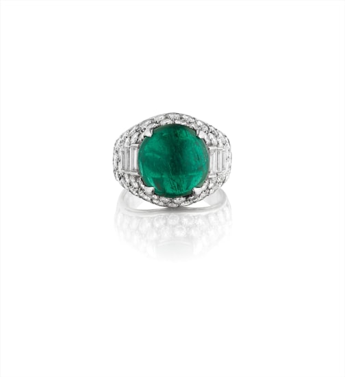 Emerald and Diamond 'Trombino' Ring 