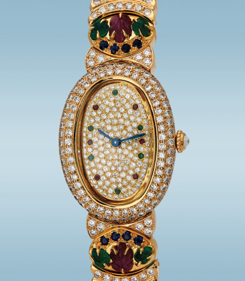 A platinum and diamond-set bracelet watch, Circa 1940, Fine Watches, 2023