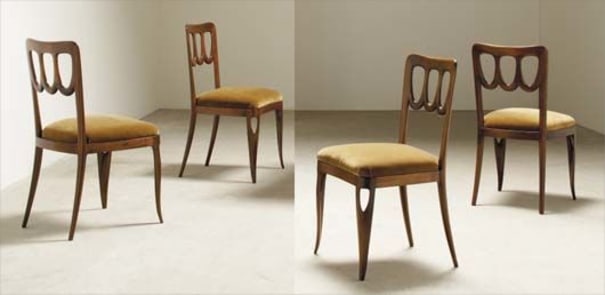 Unknown Designer Set Of Four Chairs 1940s Phillips