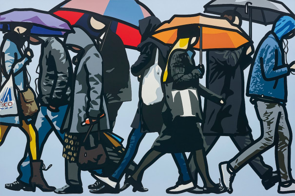 Julian Opie Walking In The Rain London 15 晚間及日間限量版畫london 17年1月18日 拍品42 Phillips